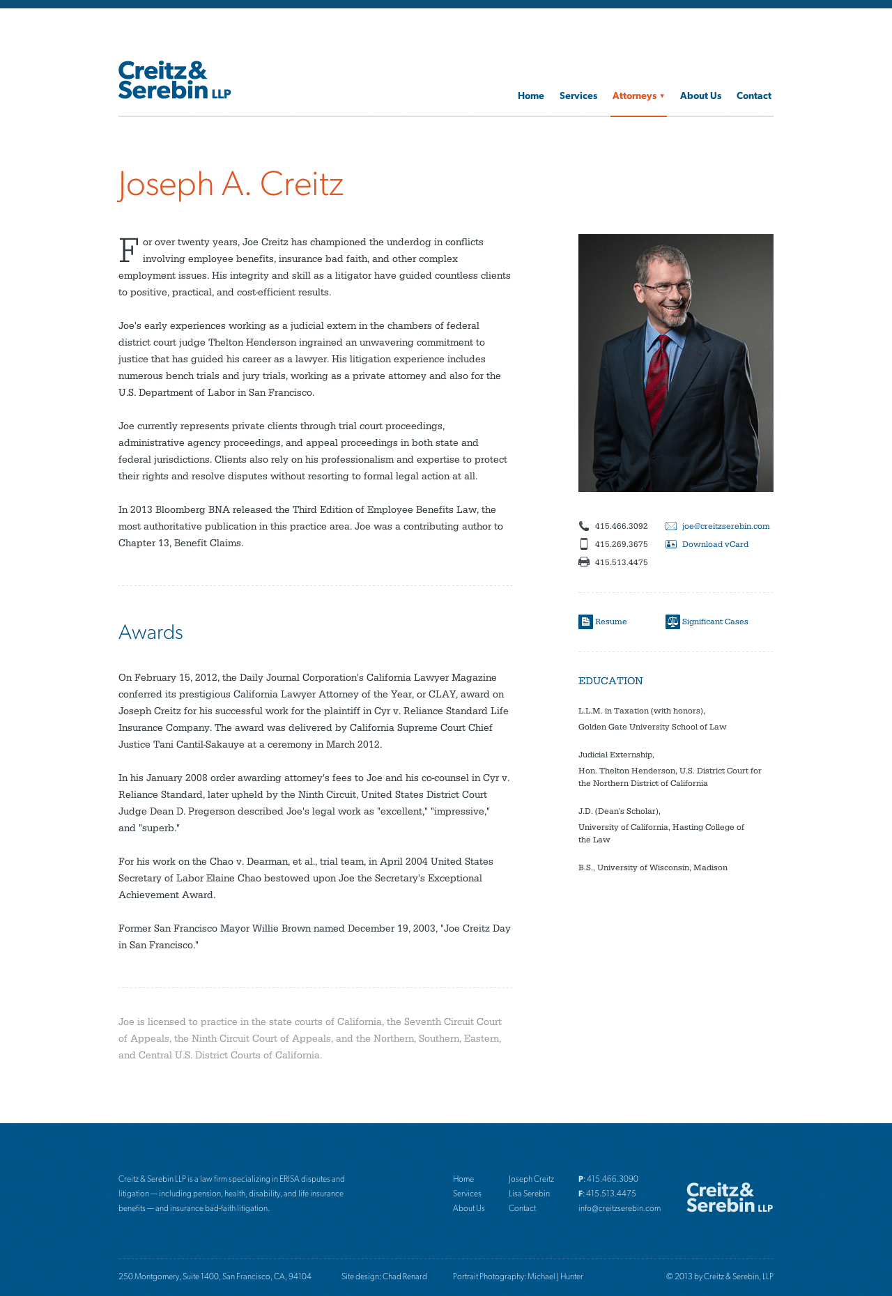 Creitz Serebin Attorney Page