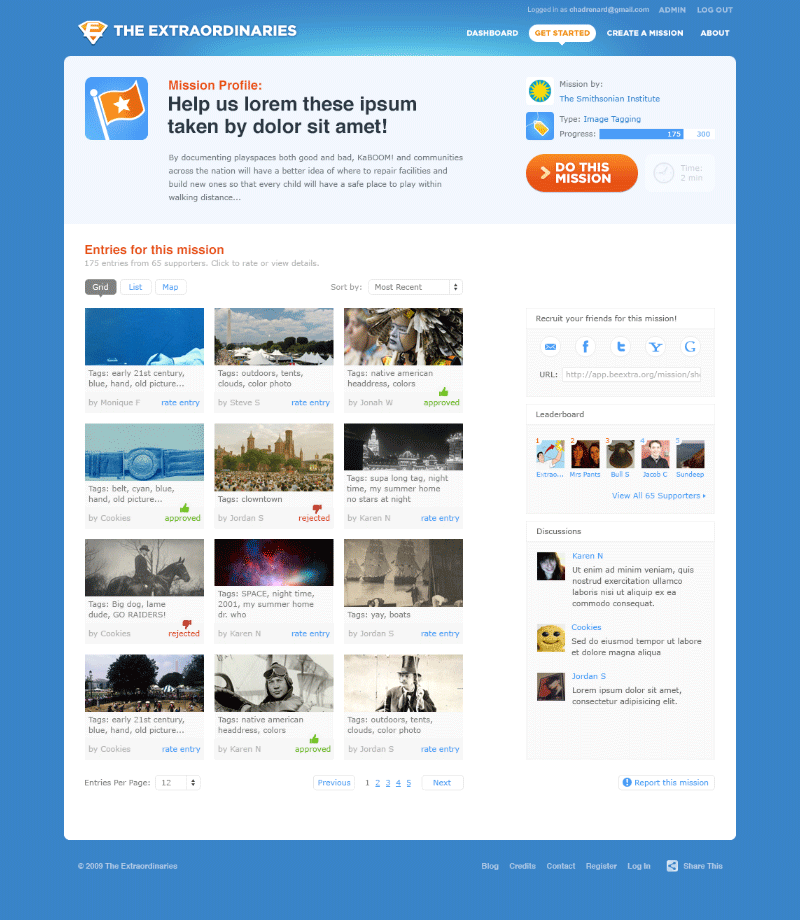 Extraordinaries Missions Page