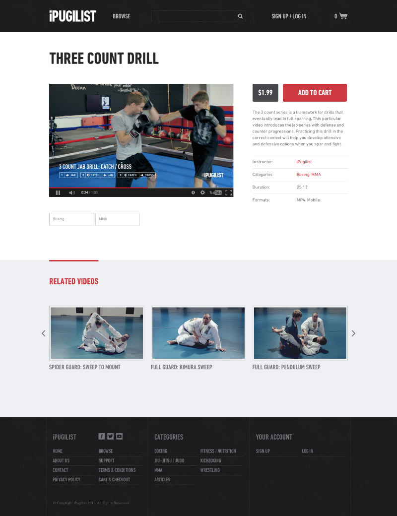iPugilist: video product page
