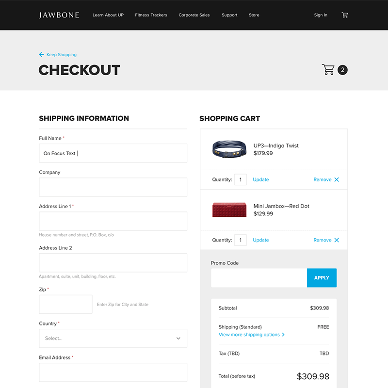 Jawbone design system: banners