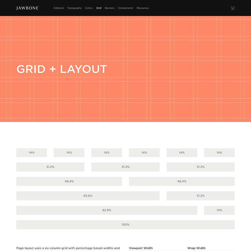 Jawbone design system: grid