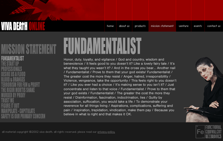 Viva Death Mission Statement (Lyrics) Page